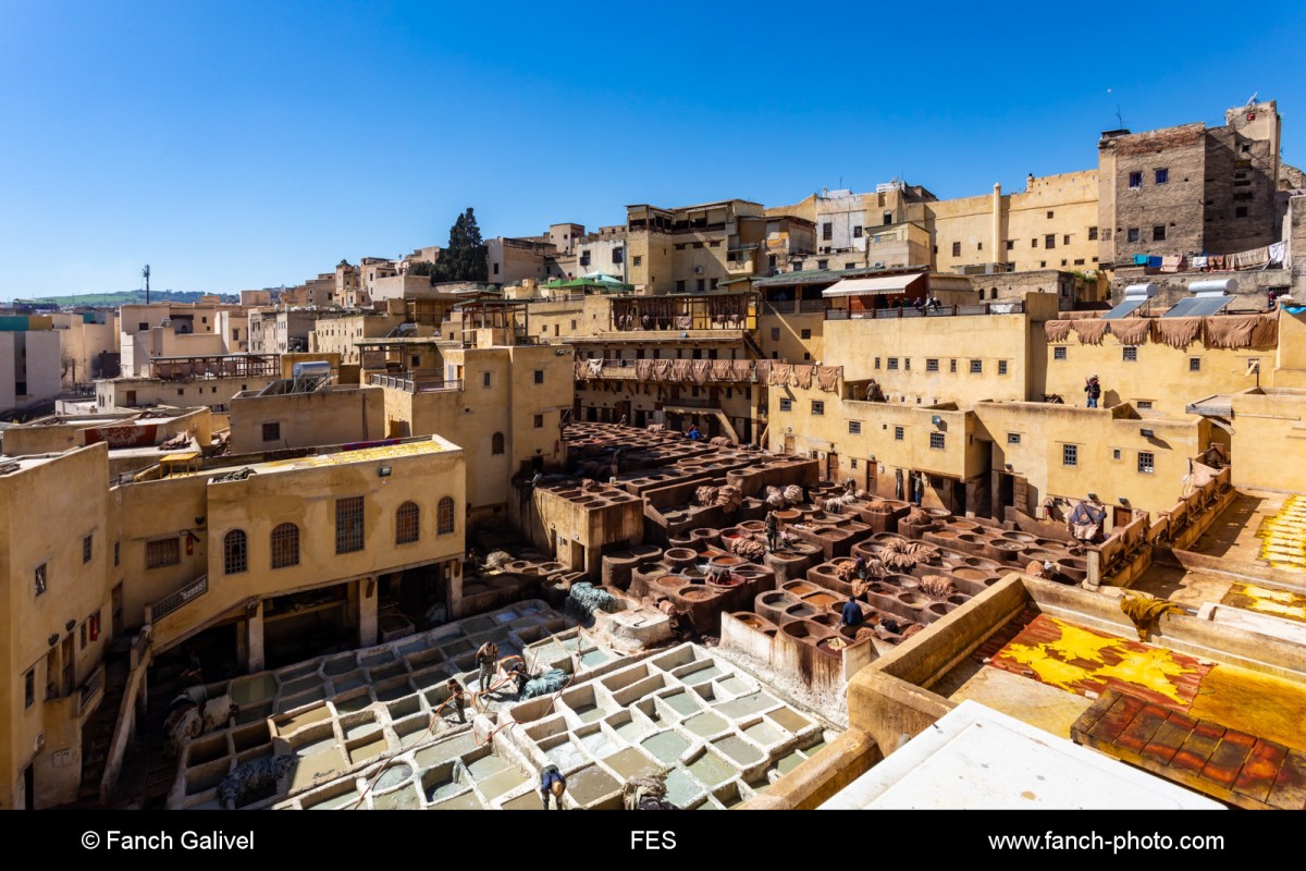 Les Tanneries Chouara dans la Médina de Fès au Maroc.