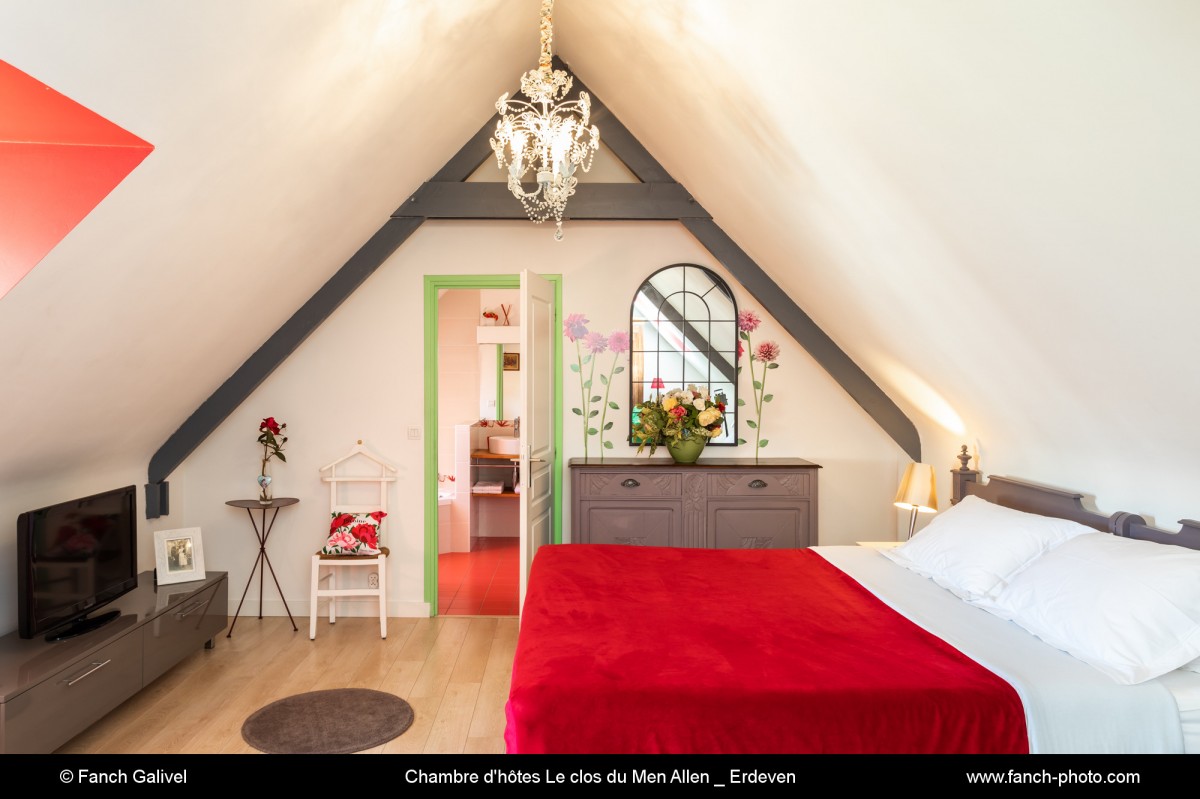 CHAMBRE FLEURS DE BAGATELLE. Chambre d'hôtes  Le clos du Mèn-Allèn - Morbihan