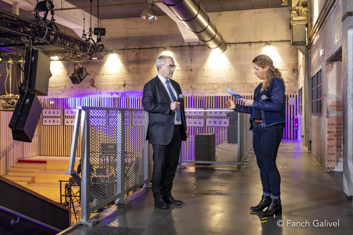 Fabrice Loher, président de Lorient Agglomération lors de l'enregistrement de l'émission tv ayant pour thème le lancement de projet de territoire de Lorient Agglomération_L'hydrophone à Lorient