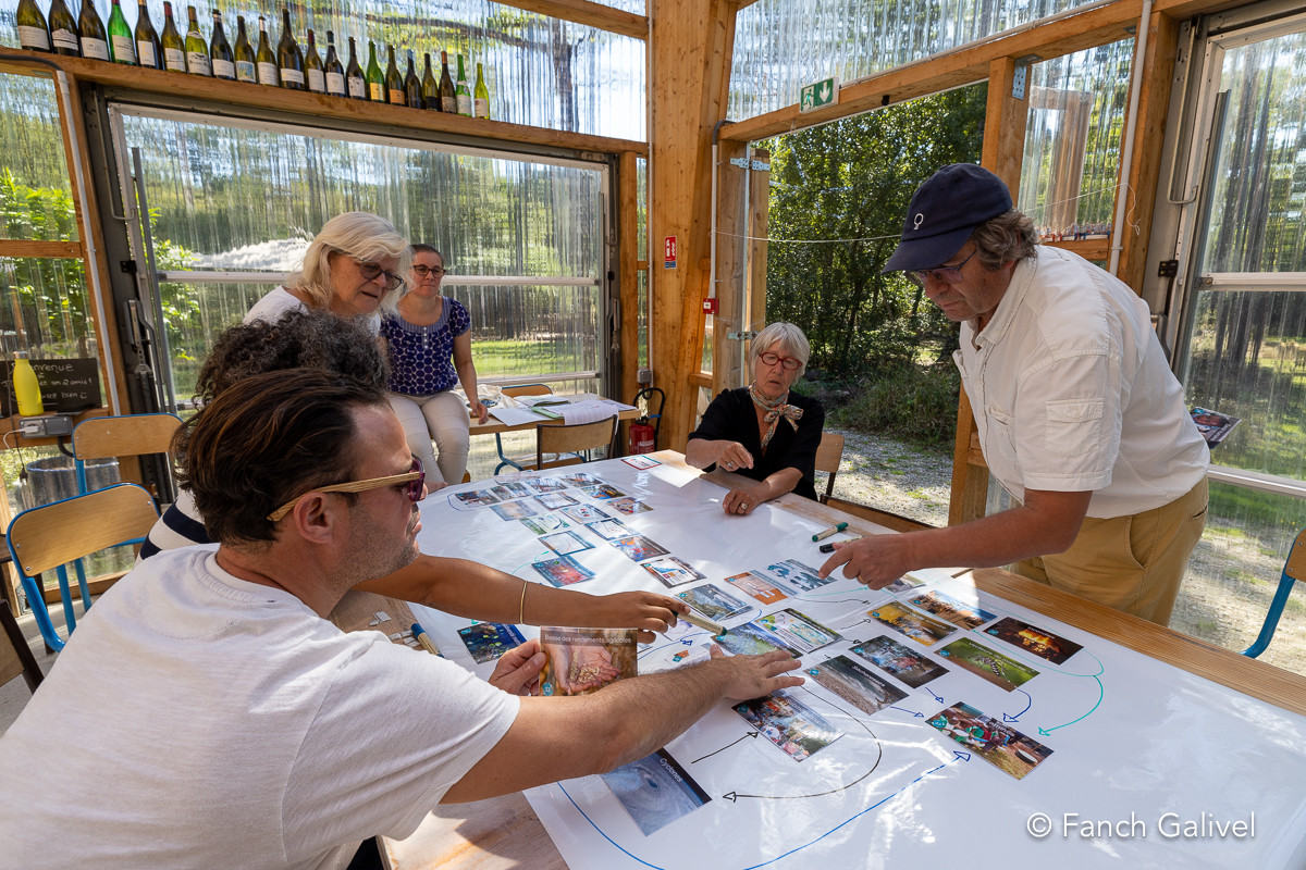 Placement des différentes cartes sur la fresque.