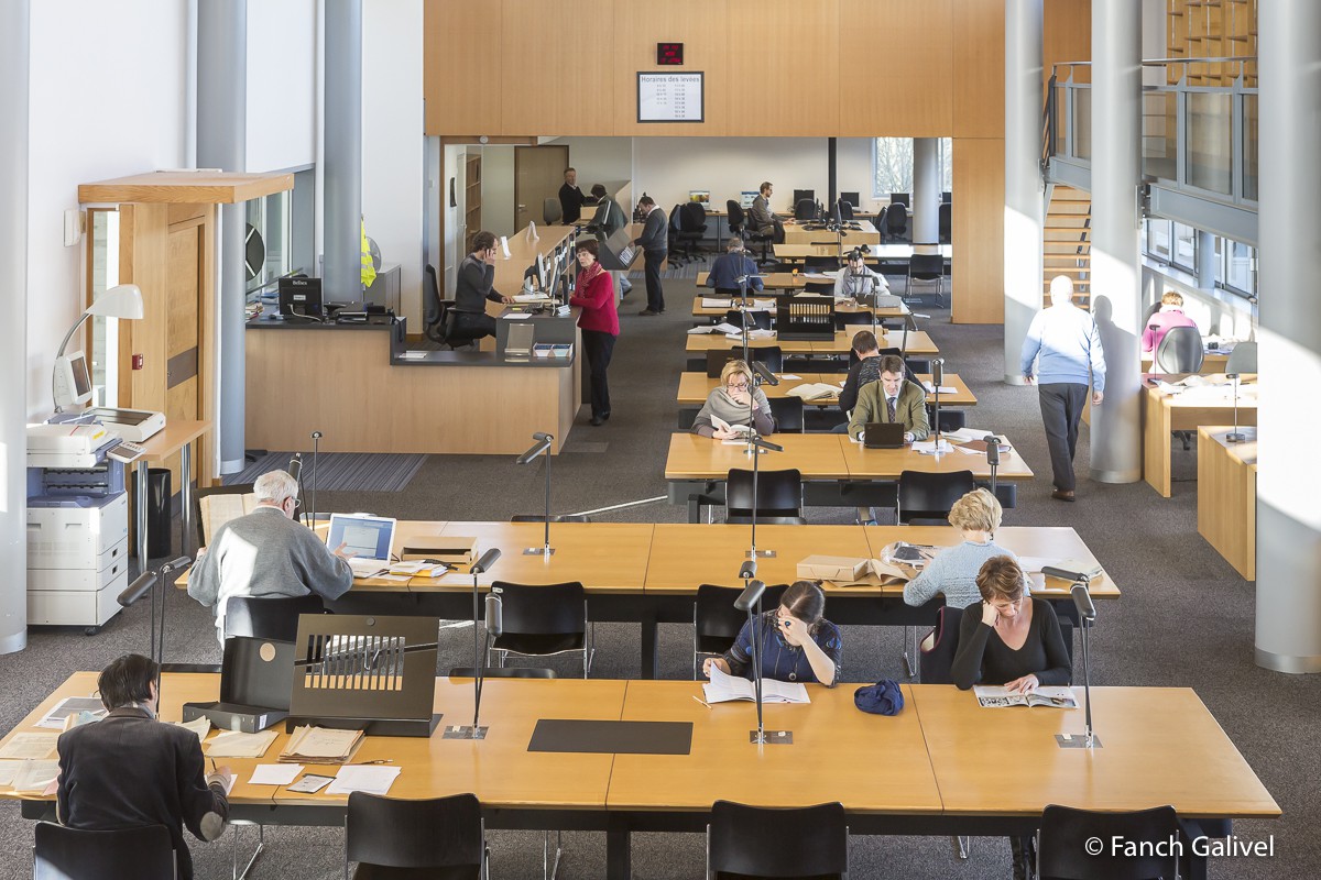 Salle de lecture. Archives départementales du Morbihan