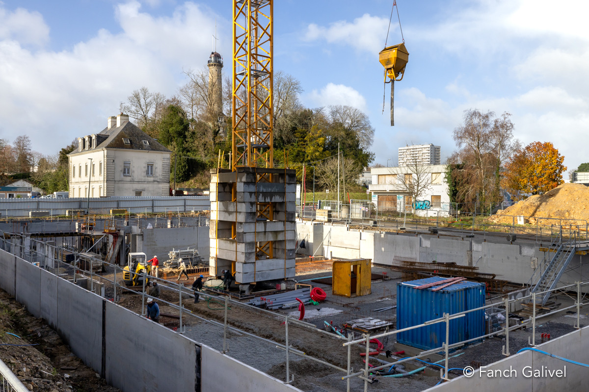 ​Chantier de la résidence "Le Safran", Quai du péristyle à Lorient.