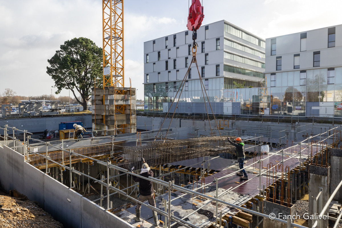 ​Chantier de la résidence "Le Safran", Quai du péristyle à Lorient.