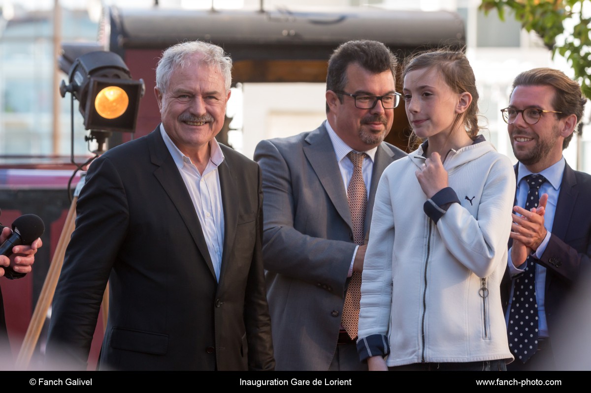 Norbert Métairie, maire de Lorient. Inauguration de la gare de Lorient le 20 Mai 2017