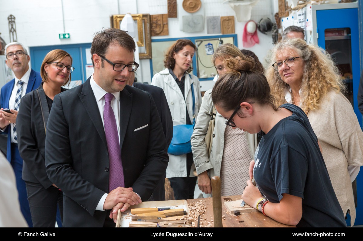 Visite de Loïg Chesnais-Girard, président de la Région Bretagne au Lycée Professionnel Duguesclin d'Auray