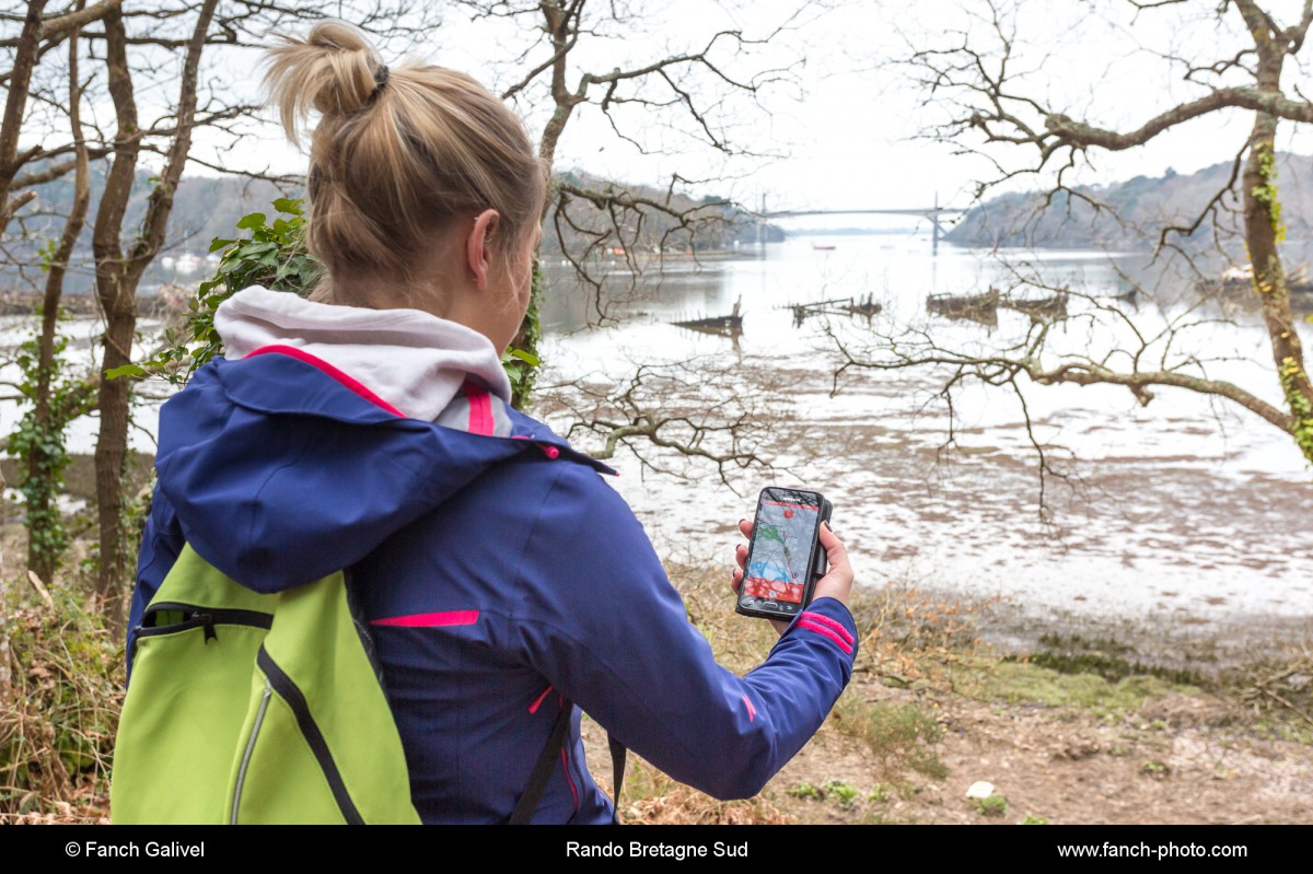 Test d'une application mobile pour la randonnée _ cimetière des bateaux de Kervignac
