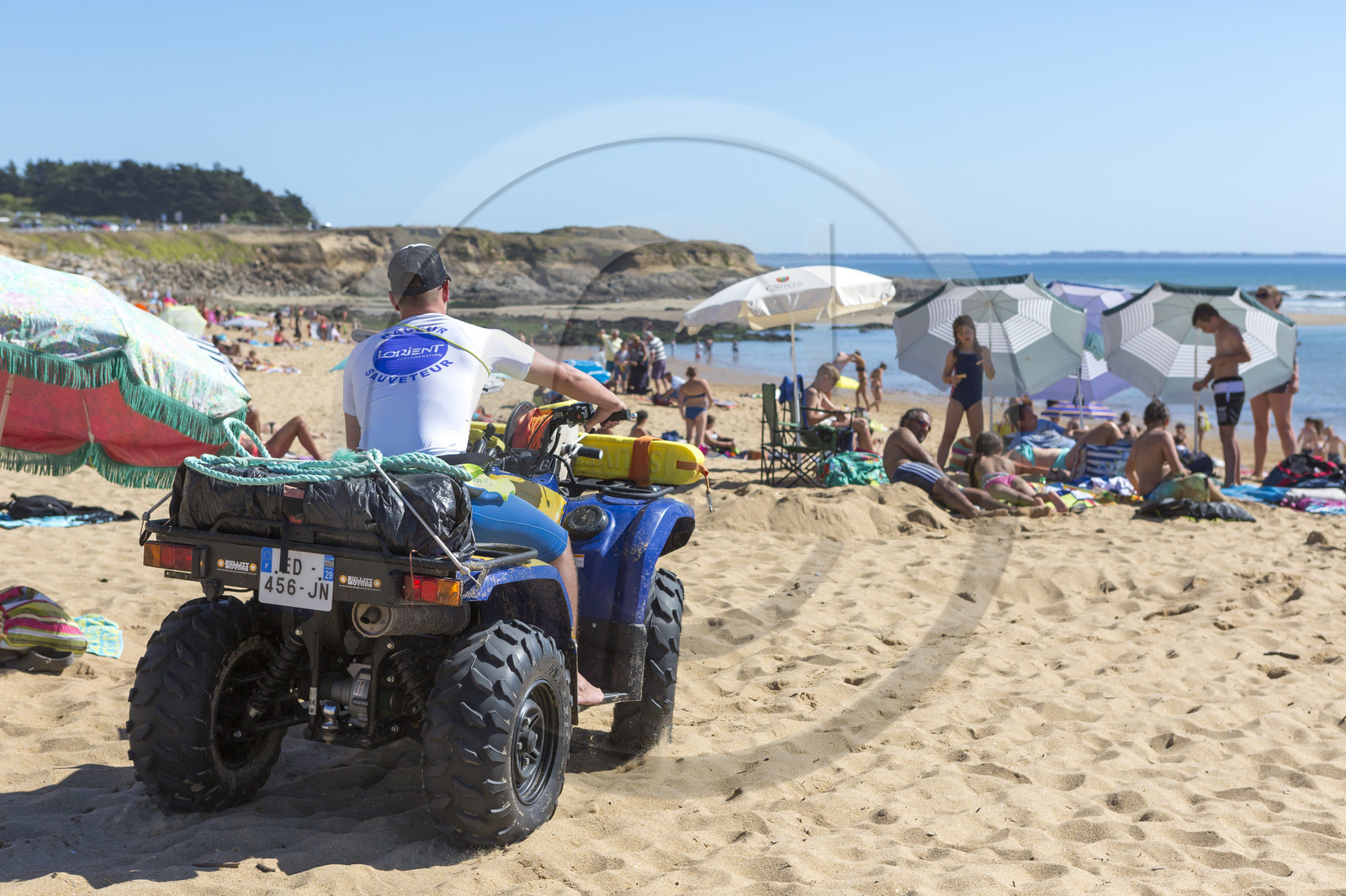 Surveillance des plages. Plage de la Falaise à Guidel.