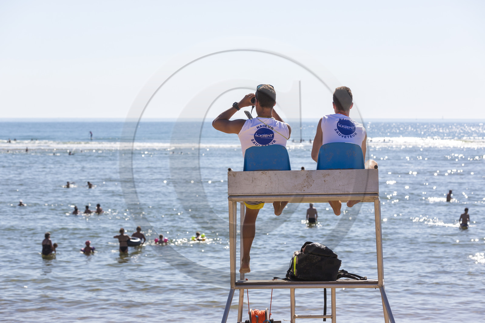 Surveillance des plages. Plage de la Falaise à Guidel.