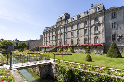 The garden and the castle of Hermine in Vannes