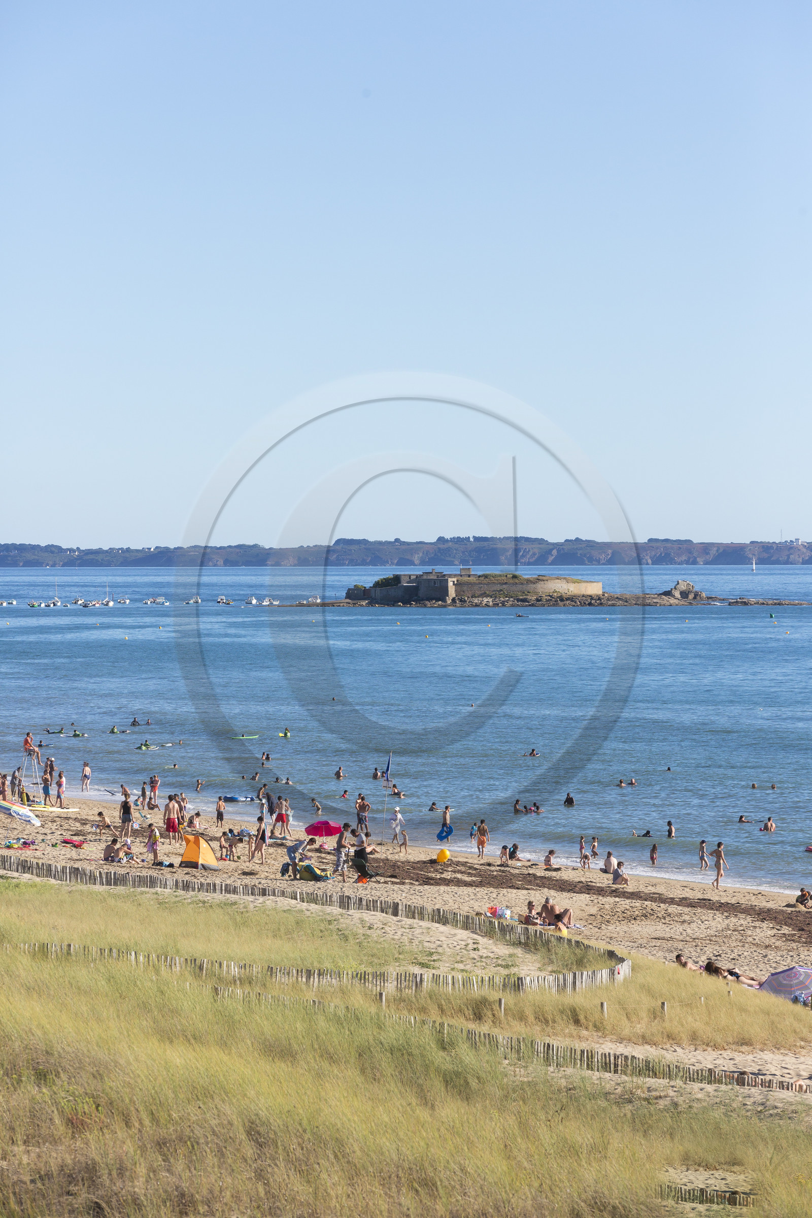 La plage de Fort-bloqué à Ploemeur.