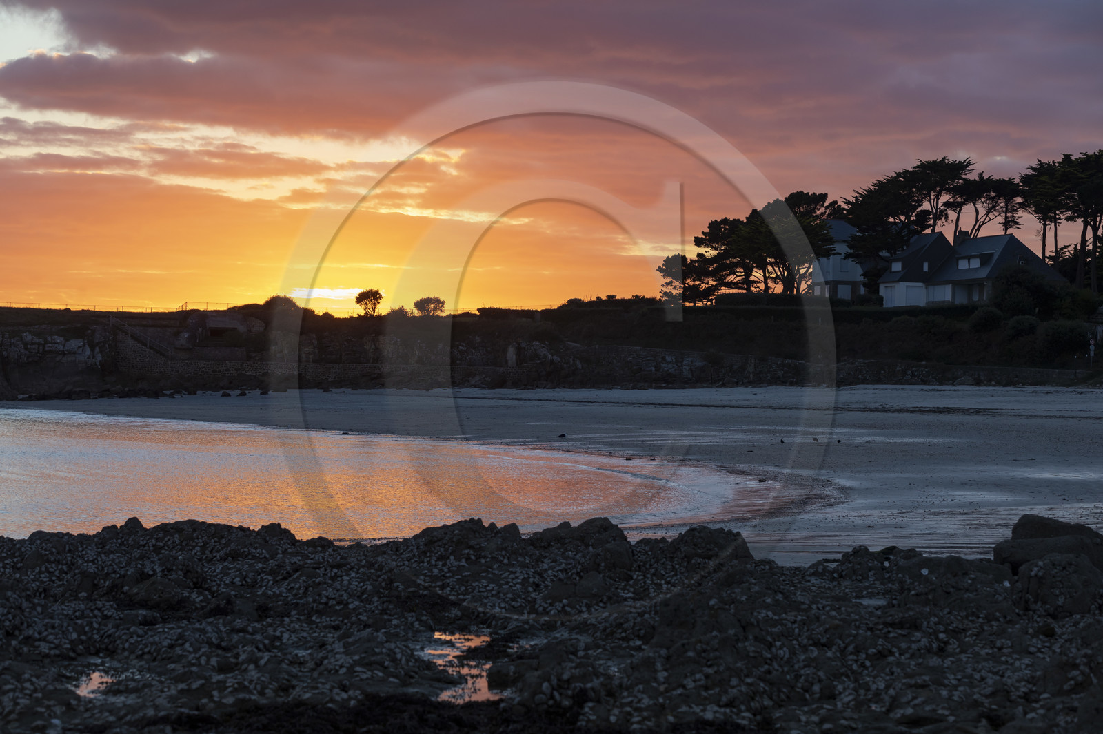 La plage de Ty Bihan et la pointe Saint Colomban à Carnac