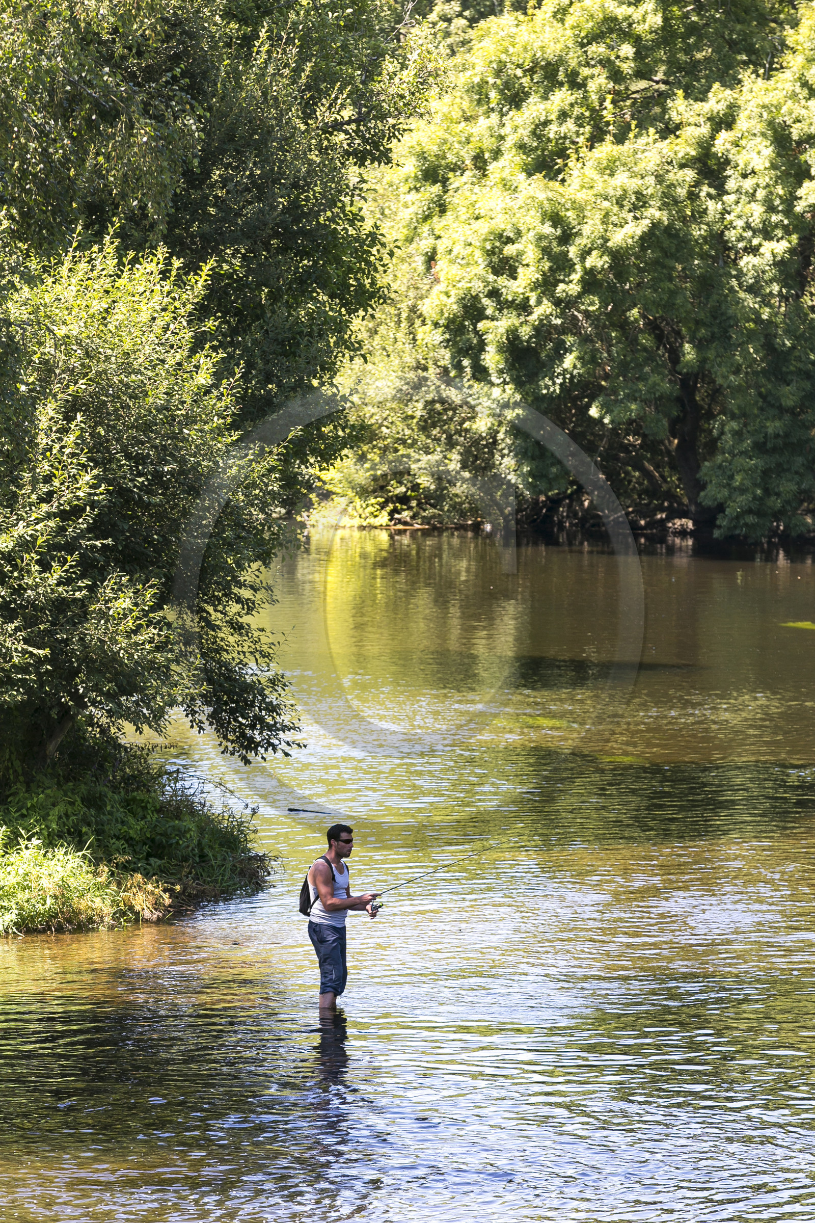 L'écluse de Minazen le long du Blavet. Languidic